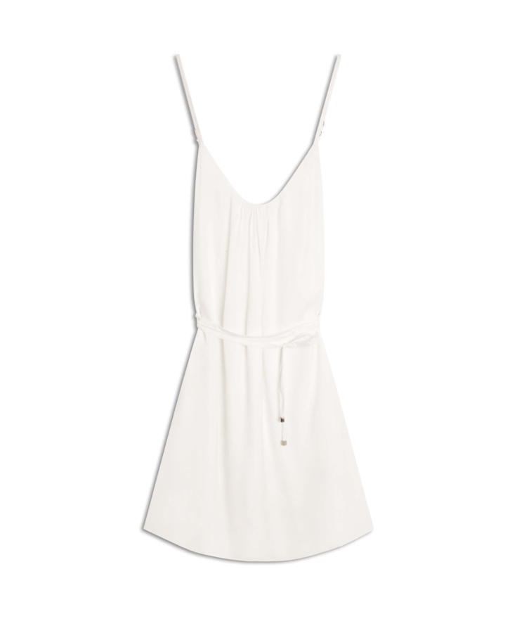 Vestido Acetinado Cross Body Branco