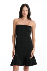 Vestido Bandage Dress Ruflle Preto