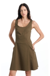 Vestido Broken Ilhos Verde Militar