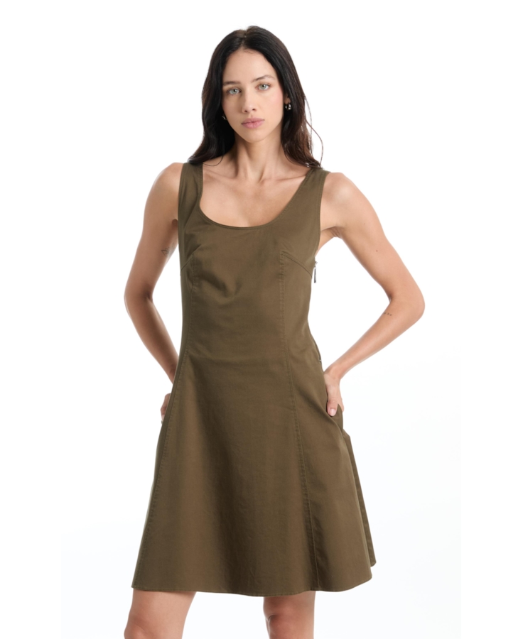 Vestido Broken Ilhos Verde Militar