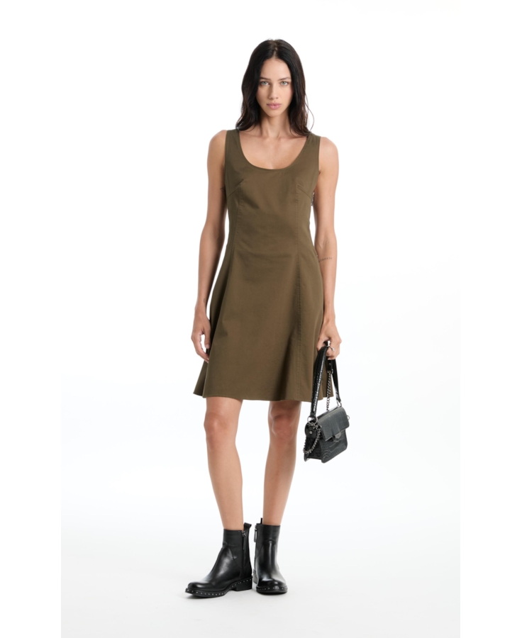 Vestido Broken Ilhos Verde Militar