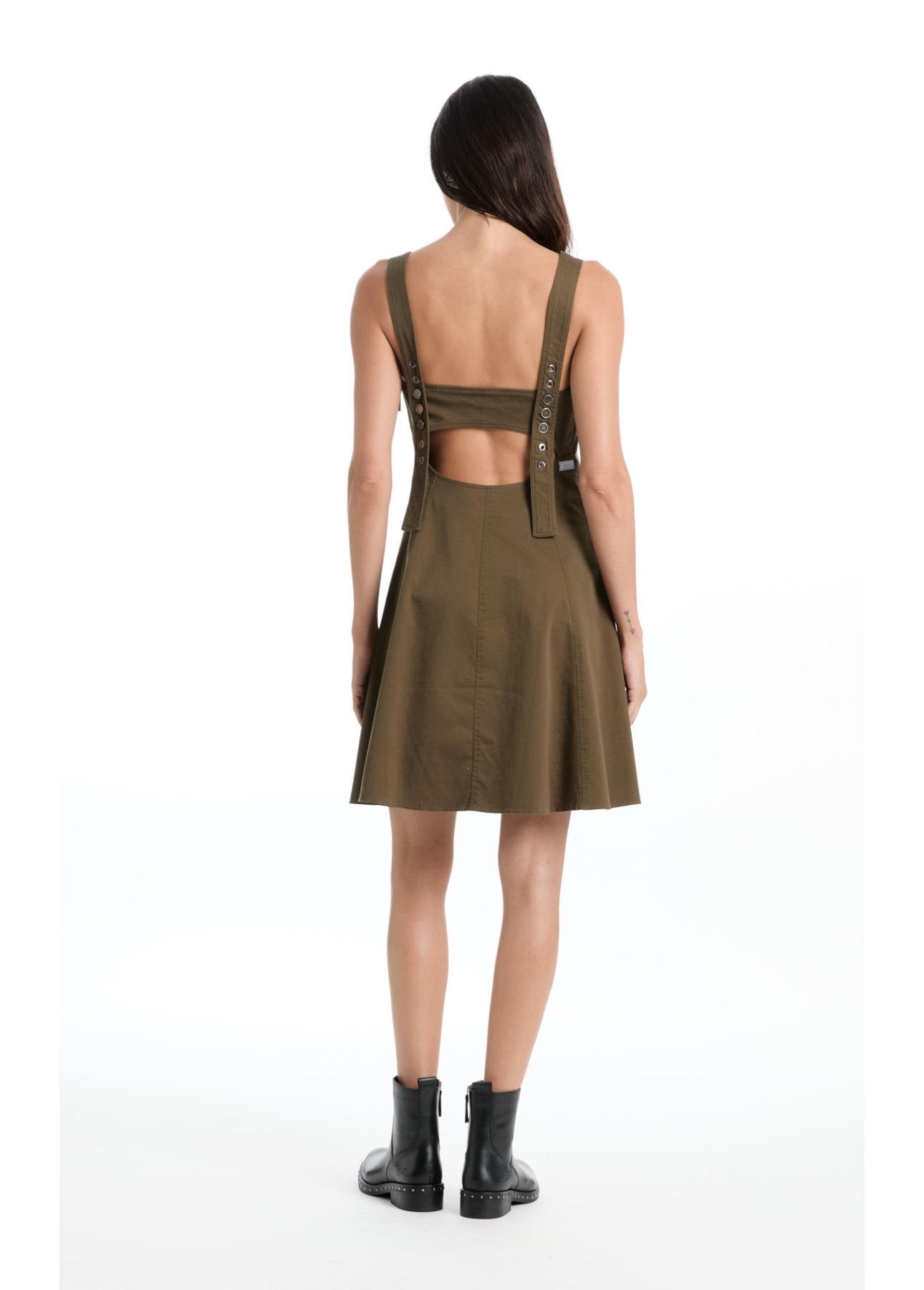 Vestido Broken Ilhos Verde Militar