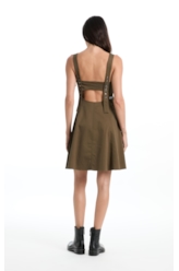 Vestido Broken Ilhos Verde Militar