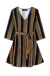 Vestido Brush Evase Sino Musgo