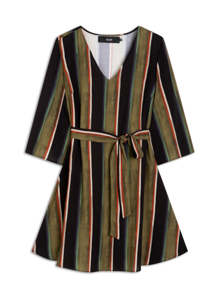 Vestido Brush Evase Sino Musgo