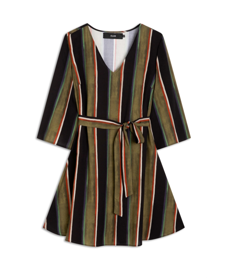Vestido Brush Evase Sino Musgo