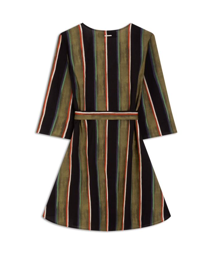 Vestido Brush Evase Sino Musgo
