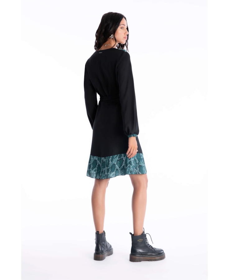 Vestido Bubble Phiton Overlap Musgo
