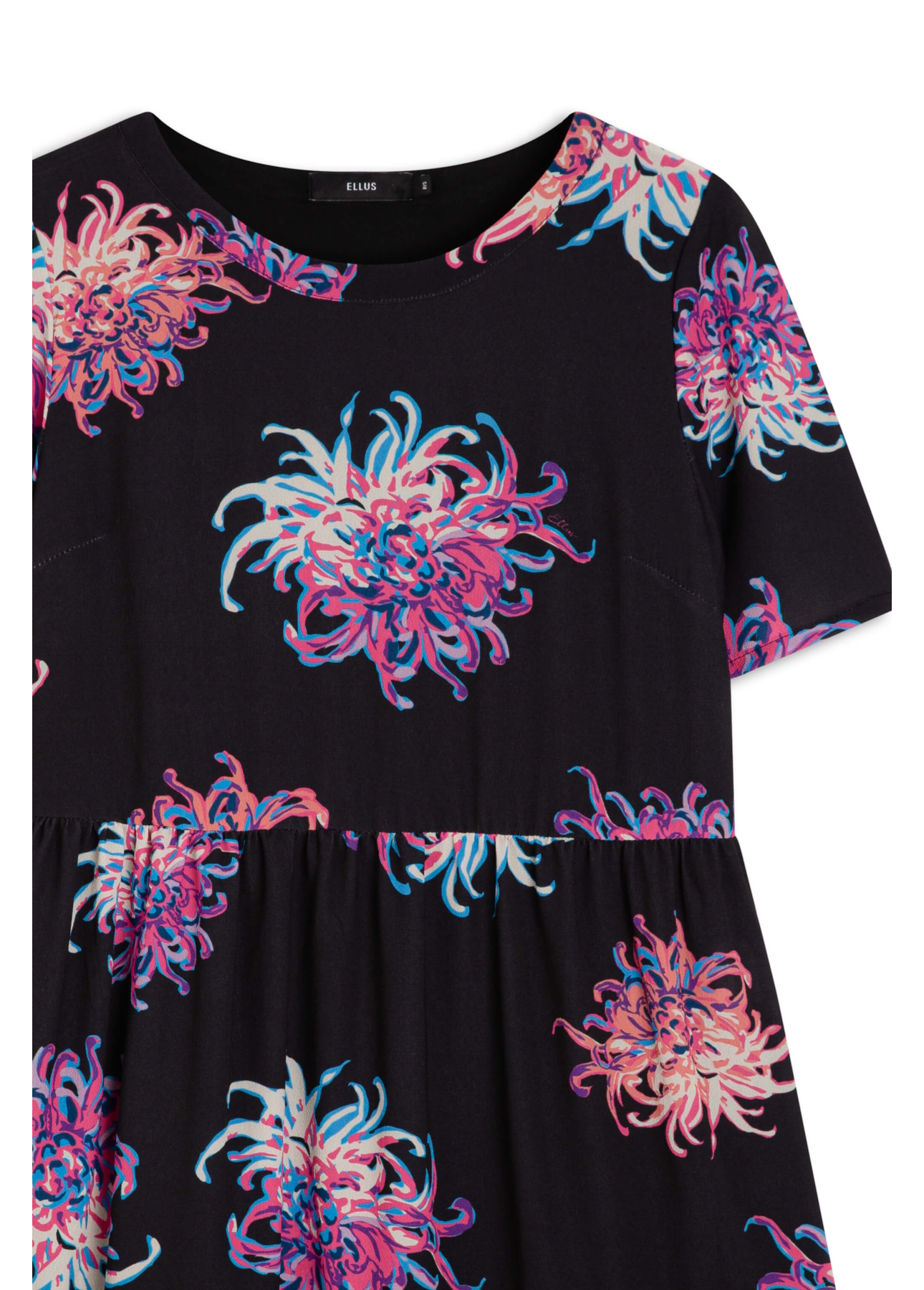 Vestido Cetim Estampado Pink