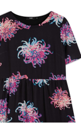 Vestido Cetim Estampado Pink