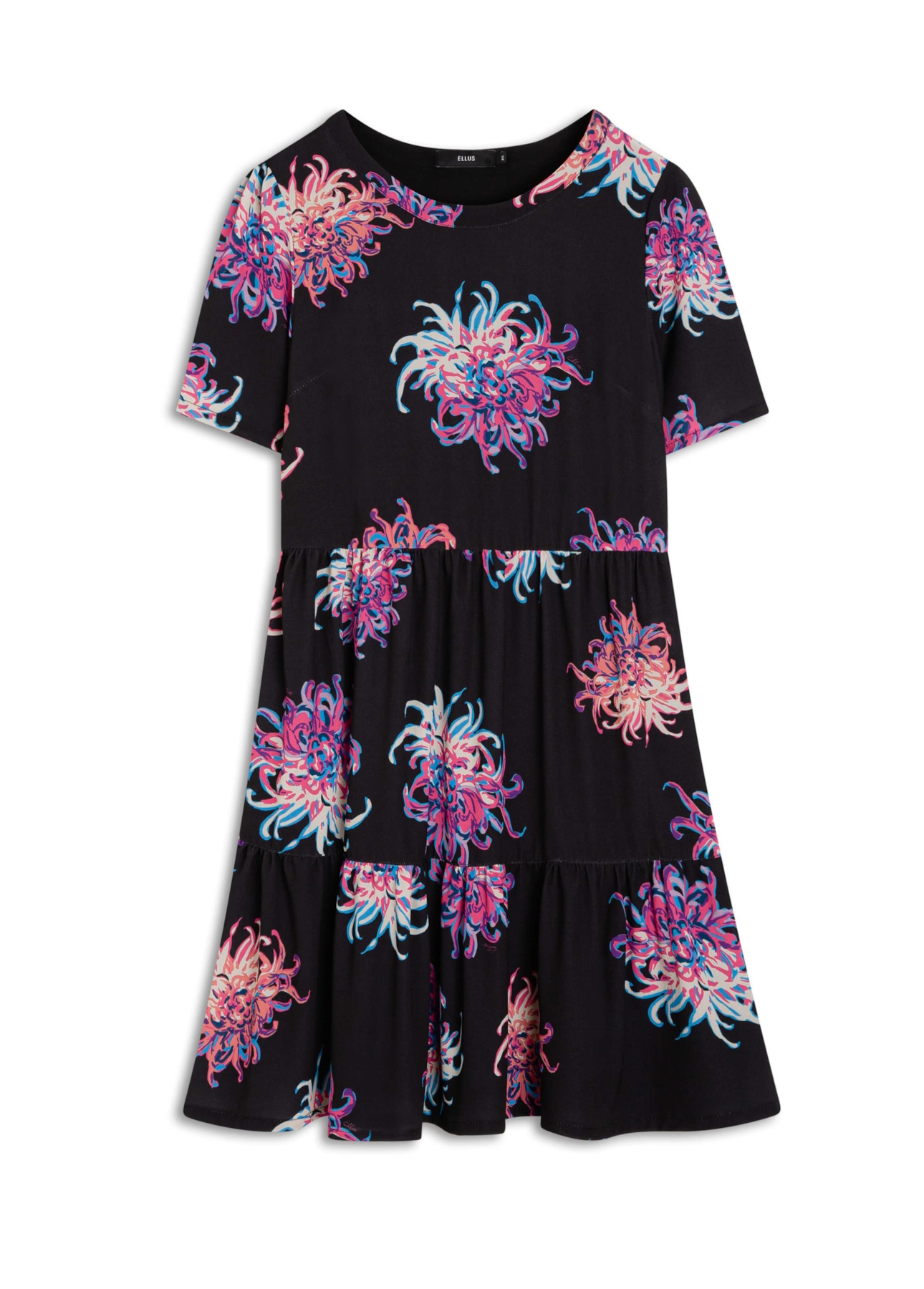 Vestido Cetim Estampado Pink