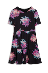 Vestido Cetim Estampado Pink