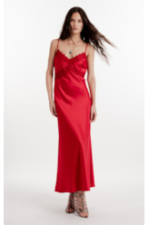 Vestido Cetim Passione Vermelho