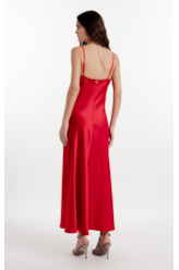 Vestido Cetim Passione Vermelho