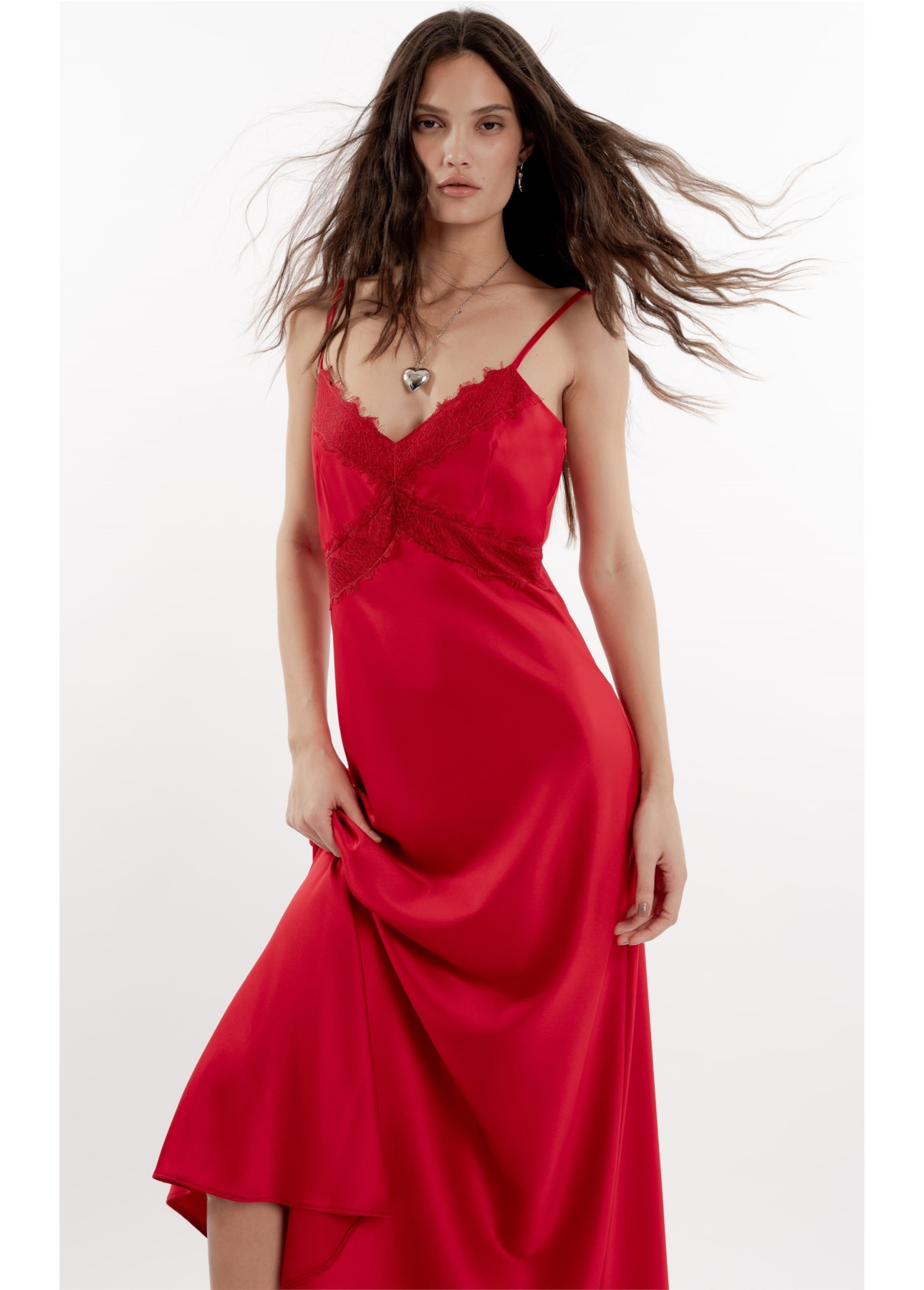 Vestido Cetim Passione Vermelho