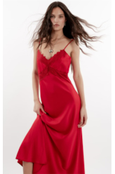 Vestido Cetim Passione Vermelho