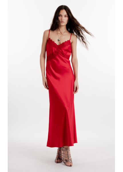 Vestido Cetim Passione Vermelho