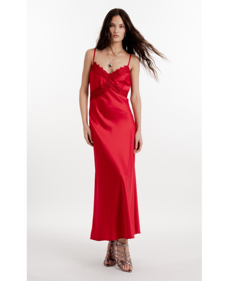 Vestido Cetim Passione Vermelho