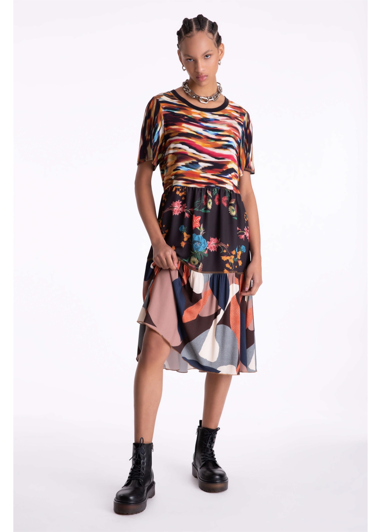 Vestido Chalis Mix Paint Estampado