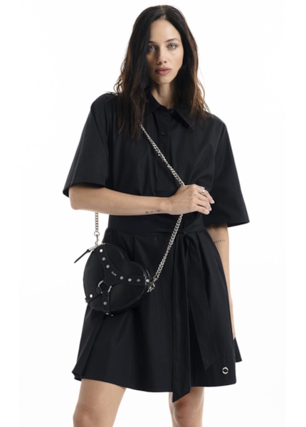 Vestido Chemise Galles Pleat Preto