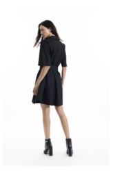 Vestido Chemise Galles Pleat Preto