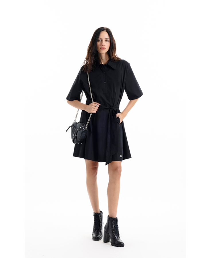 Vestido Chemise Galles Pleat Preto