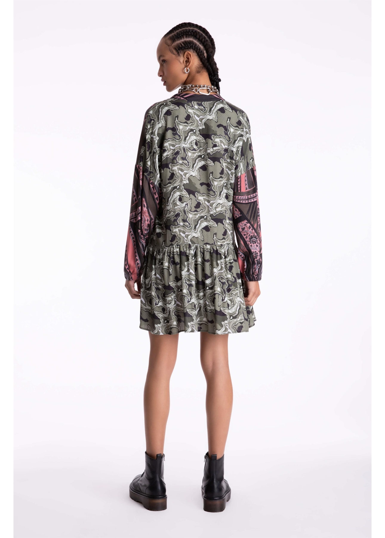 Vestido Chemise Maicha Geometrica Padrao 1