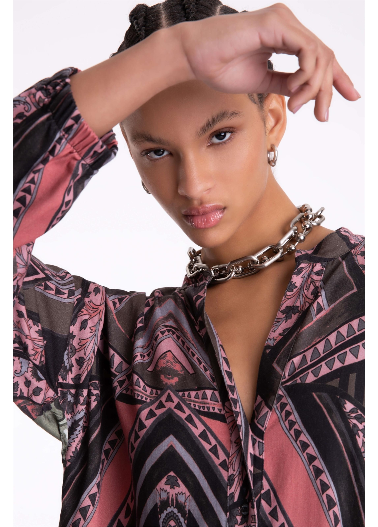 Vestido Chemise Maicha Geometrica Padrao 1