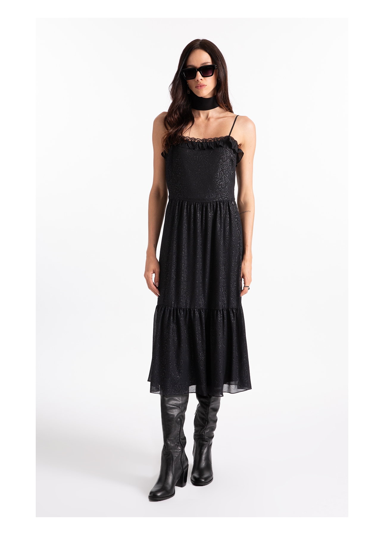 Vestido Chiffon Pasley Preto