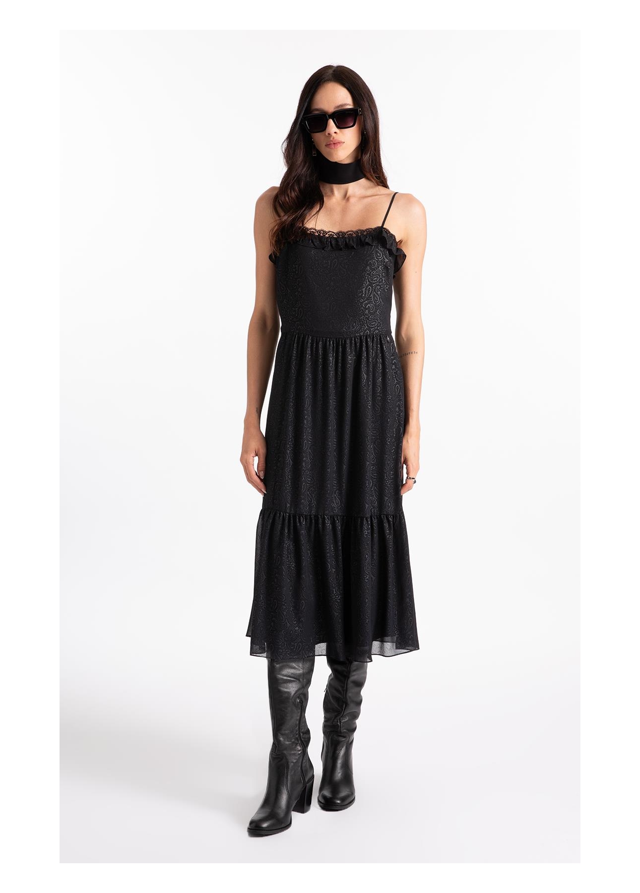Vestido Chiffon Pasley Preto