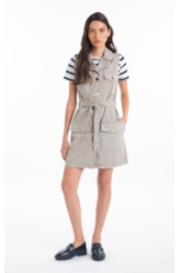 Vestido Color Twill Power  Cargo Nude