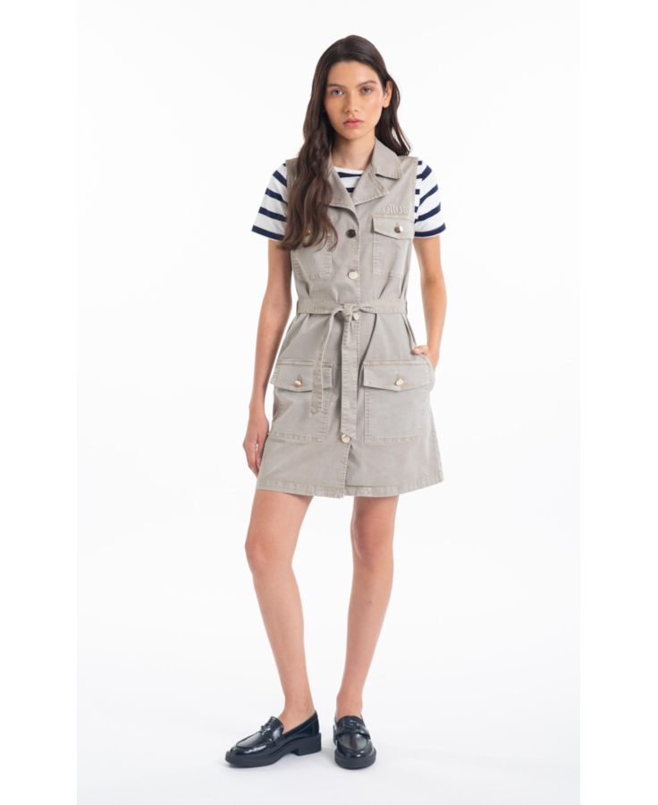 Vestido Color Twill Power  Cargo Nude