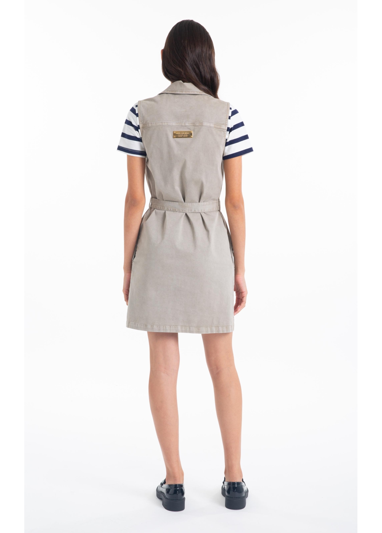Vestido Color Twill Power  Cargo Nude