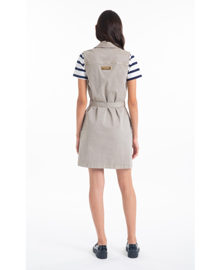 Vestido Color Twill Power  Cargo Nude