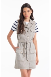 Vestido Color Twill Power  Cargo Nude