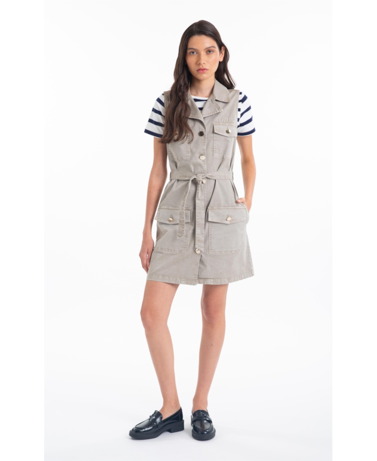 Vestido Color Twill Power  Cargo Nude