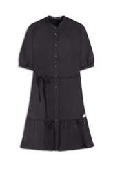 Vestido Crepe Paris Puff Preto