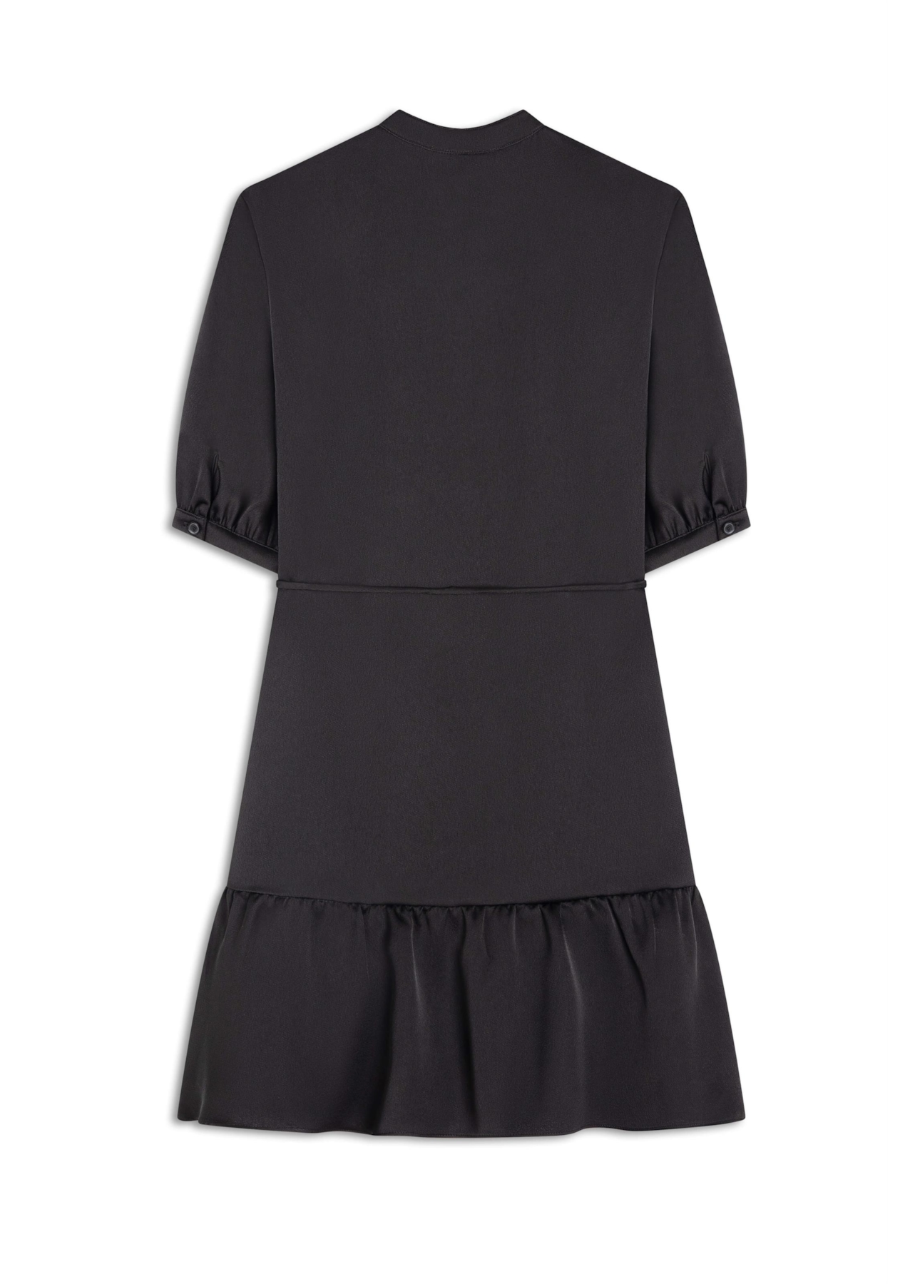 Vestido Crepe Paris Puff Preto