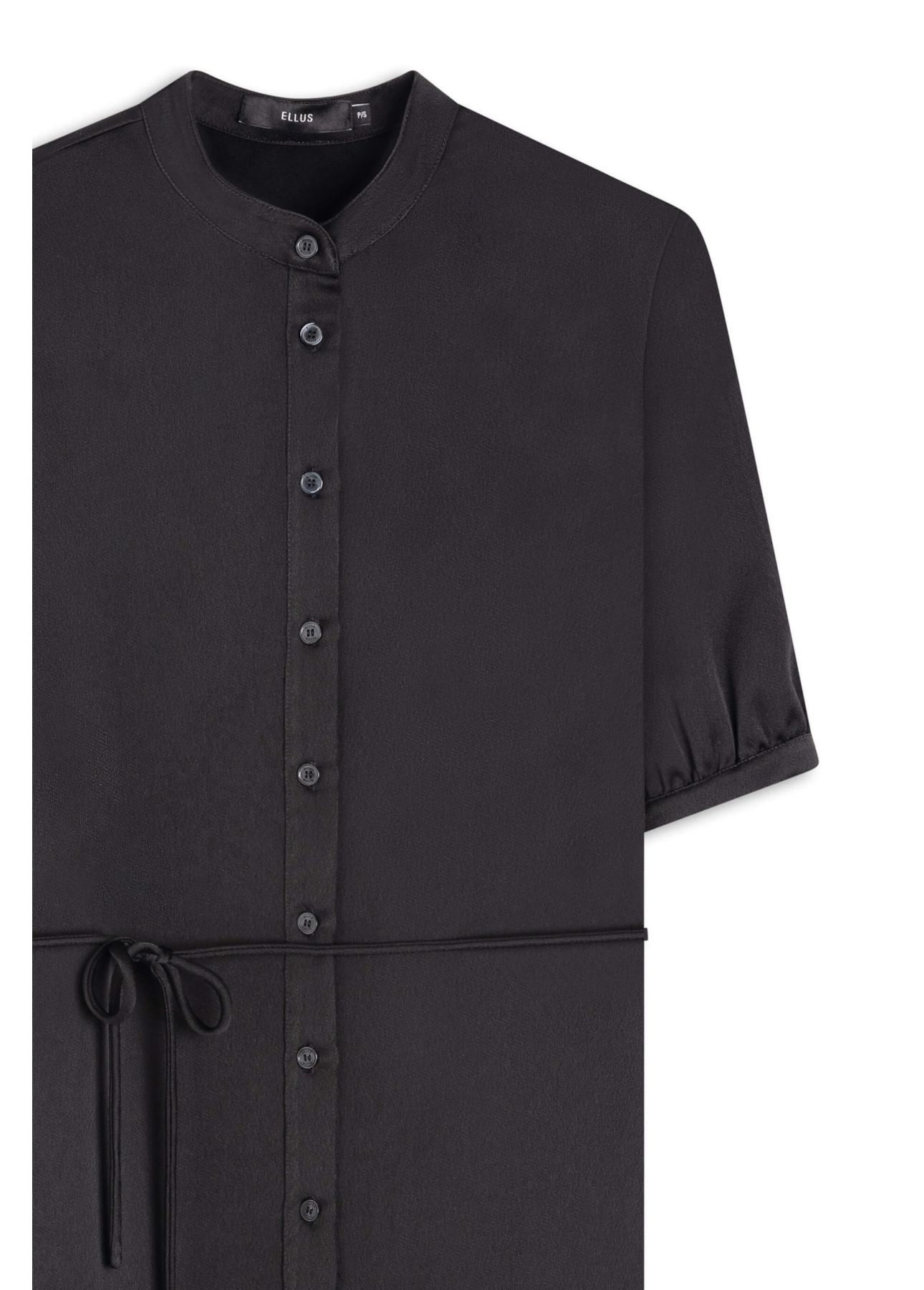 Vestido Crepe Paris Puff Preto