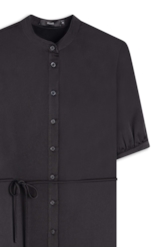 Vestido Crepe Paris Puff Preto