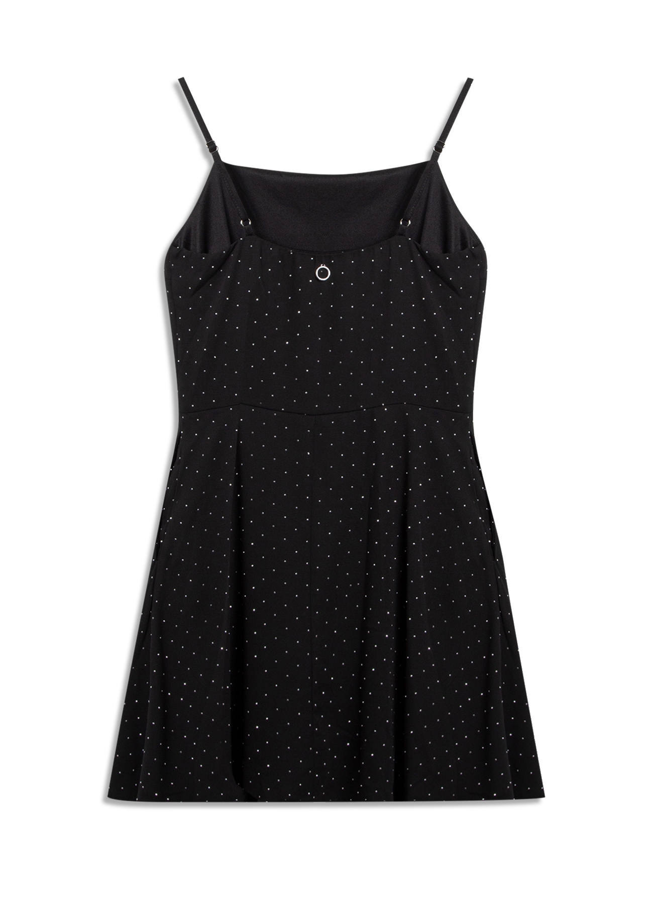 Vestido Crepe Strass Sleevless Preto