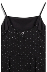 Vestido Crepe Strass Sleevless Preto