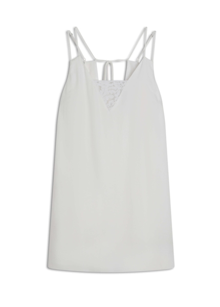 Vestido Crepe Visco Lace Dress Off White