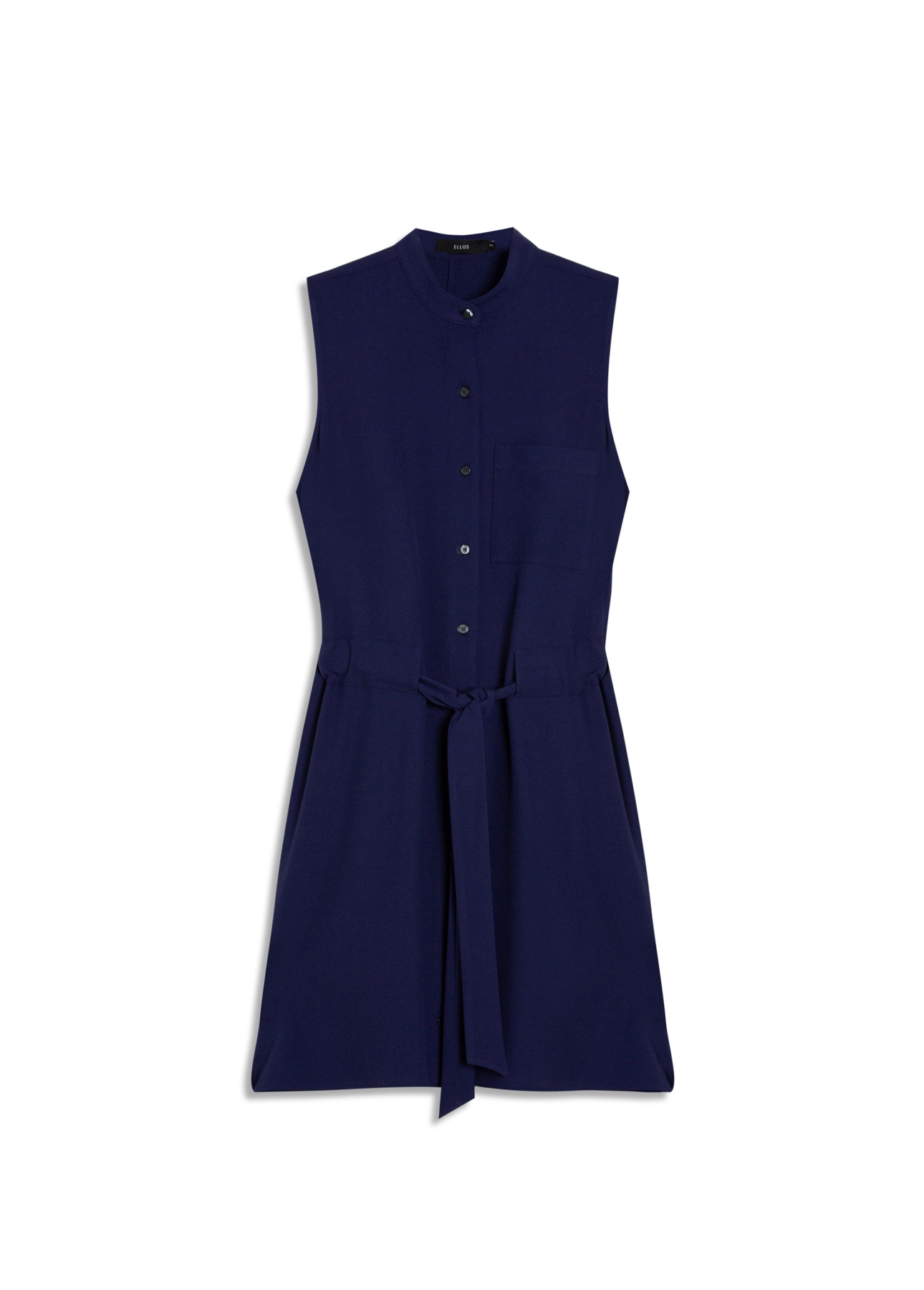 Vestido Crepe Way Chemise Buttons Dark Navy