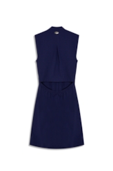 Vestido Crepe Way Chemise Buttons Dark Navy