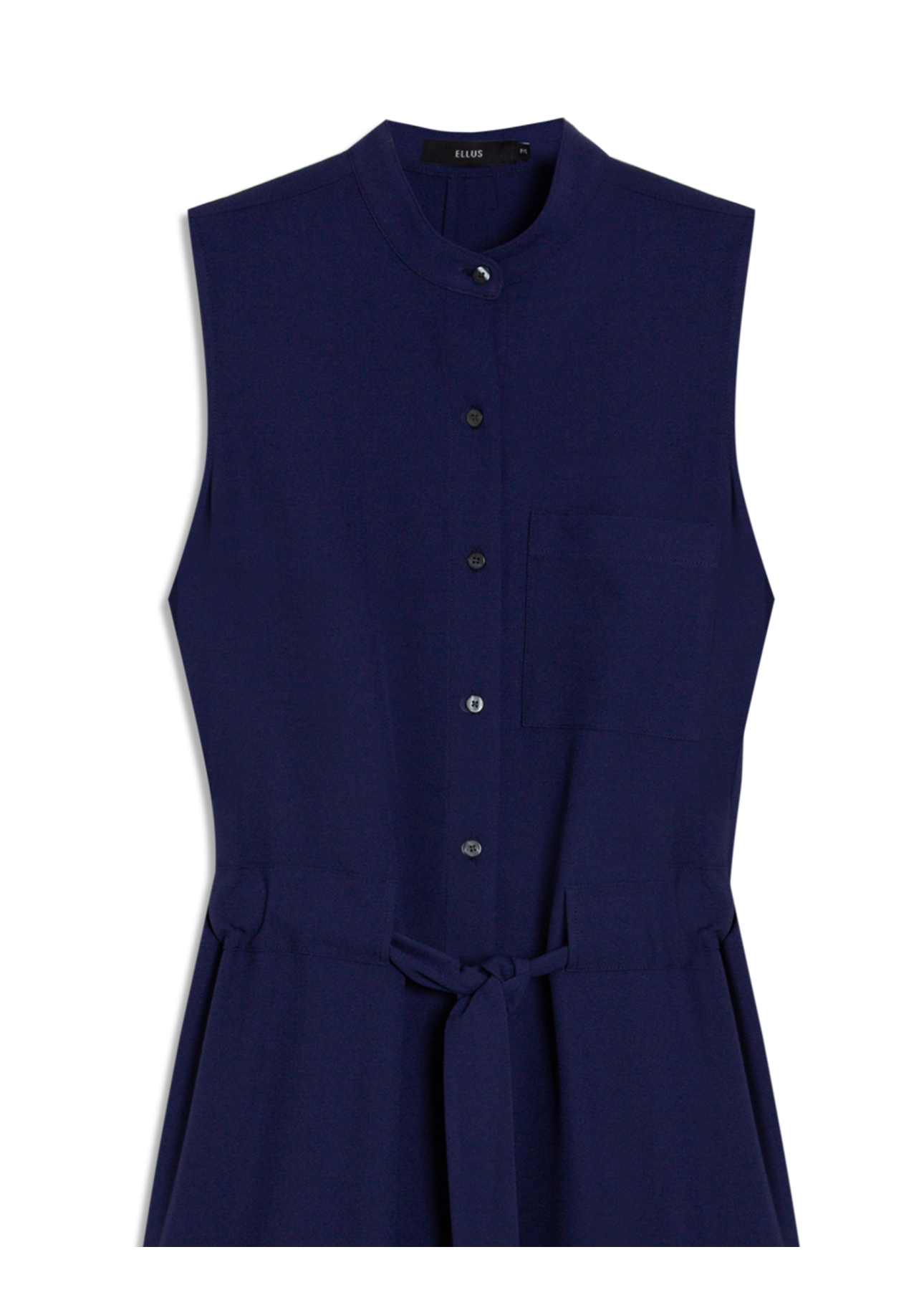 Vestido Crepe Way Chemise Buttons Dark Navy