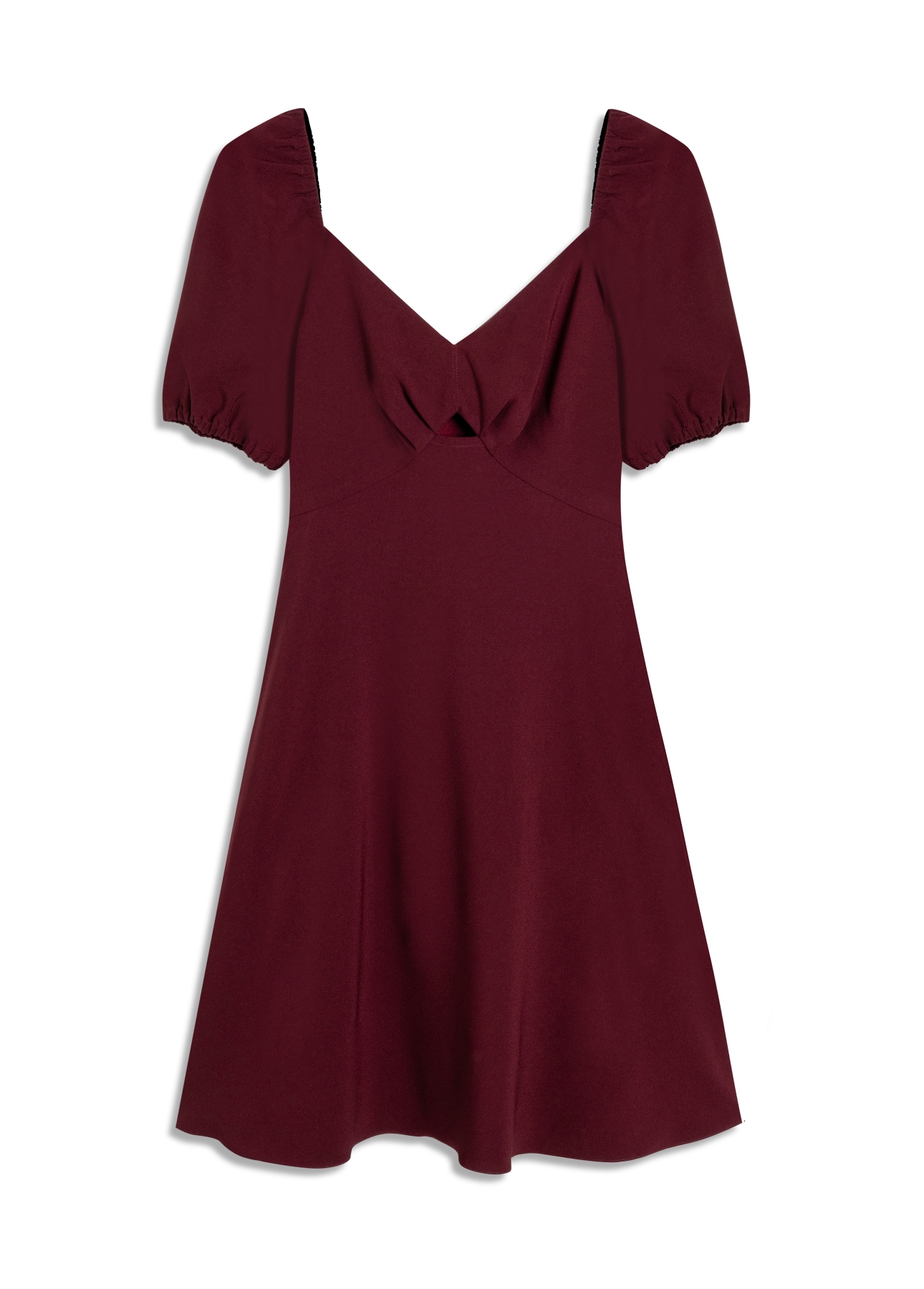 Vestido Crepe Way Puff Vinho
