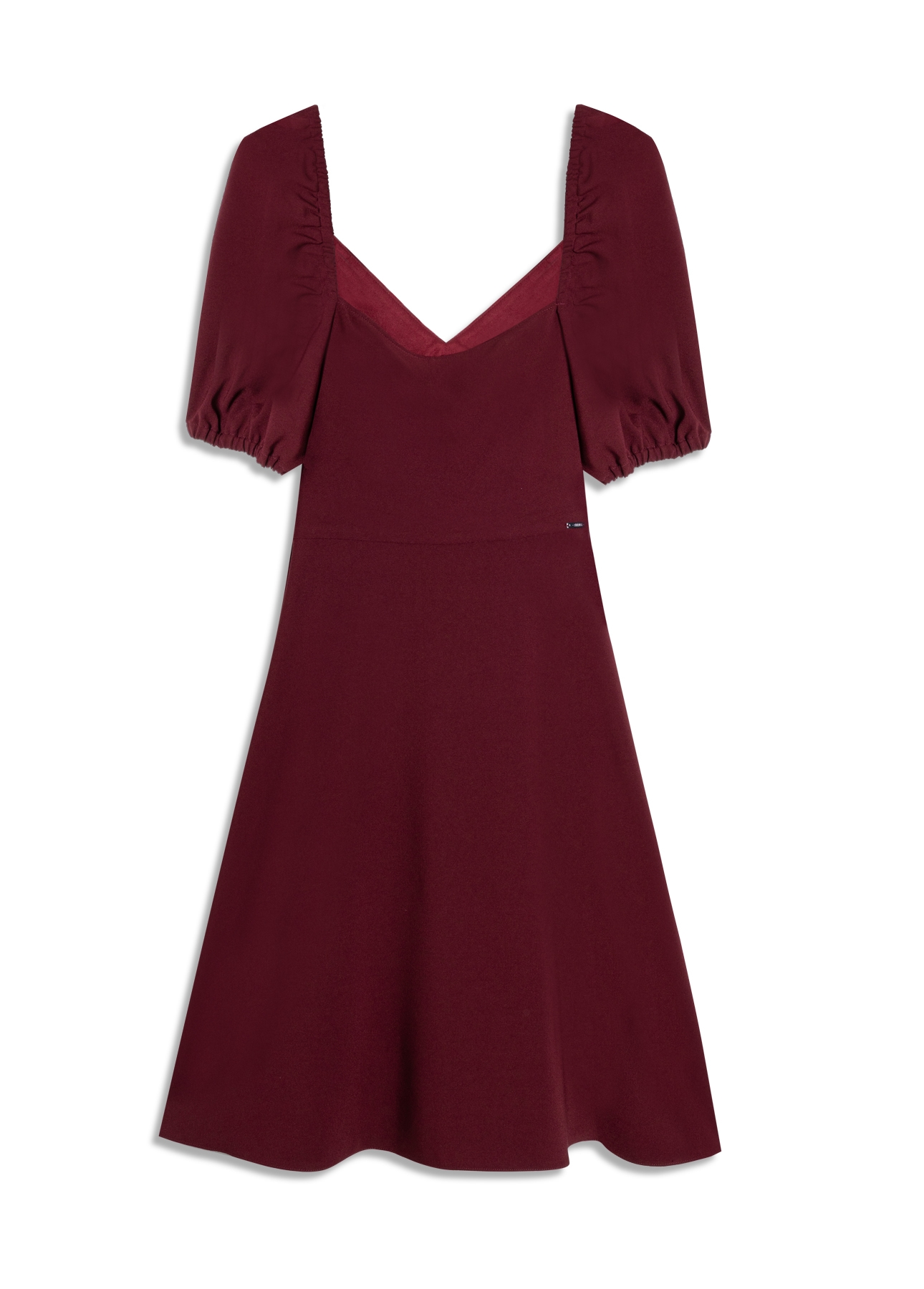 Vestido Crepe Way Puff Vinho