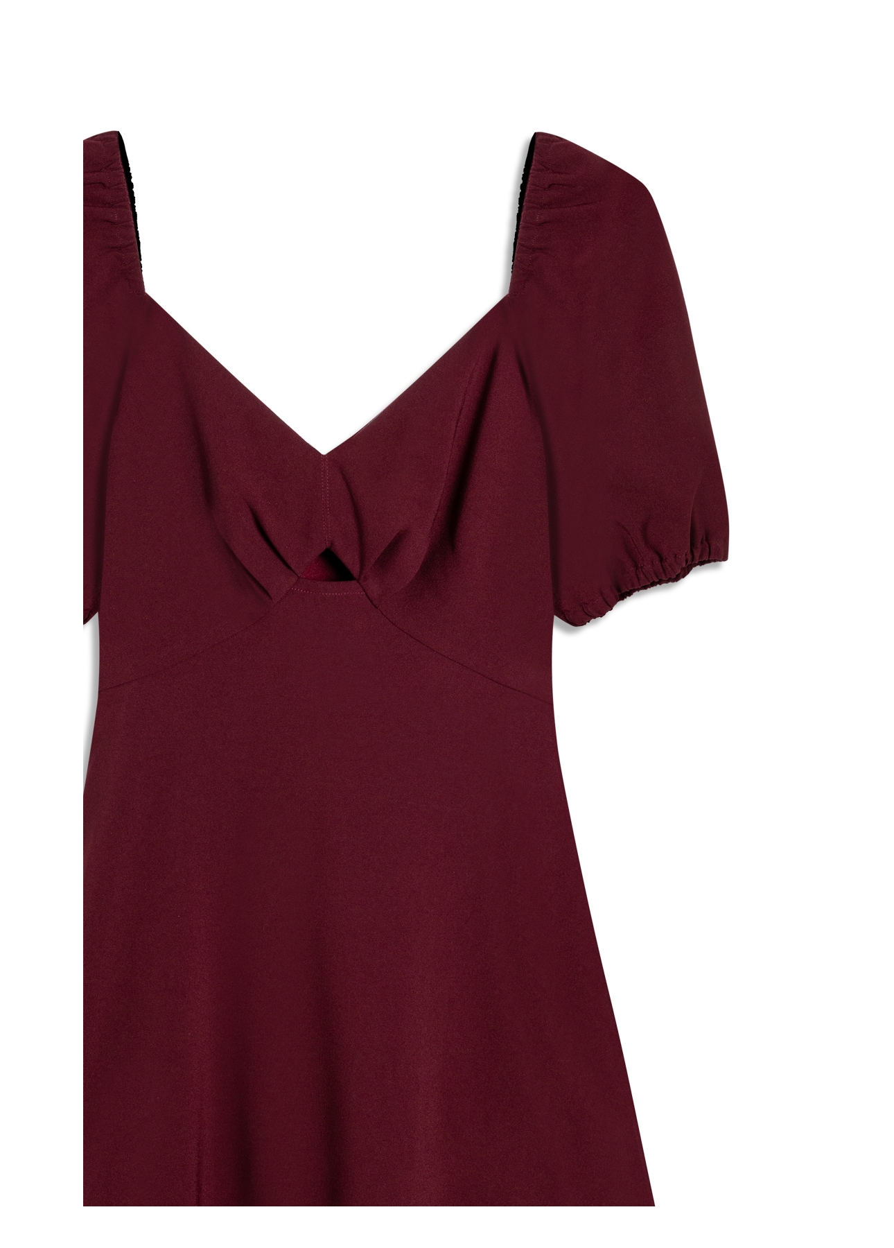 Vestido Crepe Way Puff Vinho