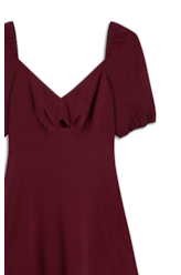 Vestido Crepe Way Puff Vinho